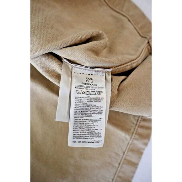 Gap 760330-02 Men's Sz 3XL Khaki/Beige Pocketed Denim L/S Utility Overshirt - Picture 4 of 10